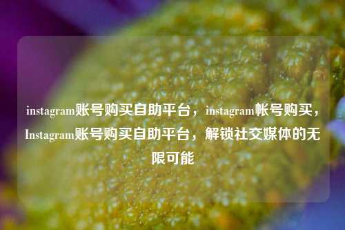 instagram账号购买自助平台，instagram帐号购买，Instagram账号购买自助平台，解锁社交媒体的无限可能