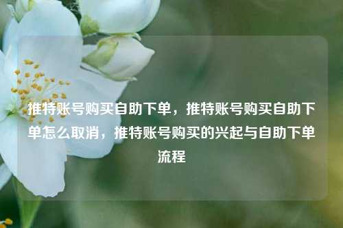 推特账号购买自助下单，推特账号购买自助下单怎么取消，推特账号购买的兴起与自助下单流程