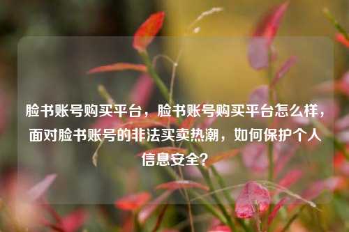 脸书账号购买平台，脸书账号购买平台怎么样，面对脸书账号的非法买卖热潮，如何保护个人信息安全？